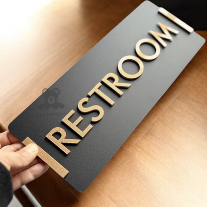 ShopTwiz Rectangle Black Golden Letter Name Plate for House and Office