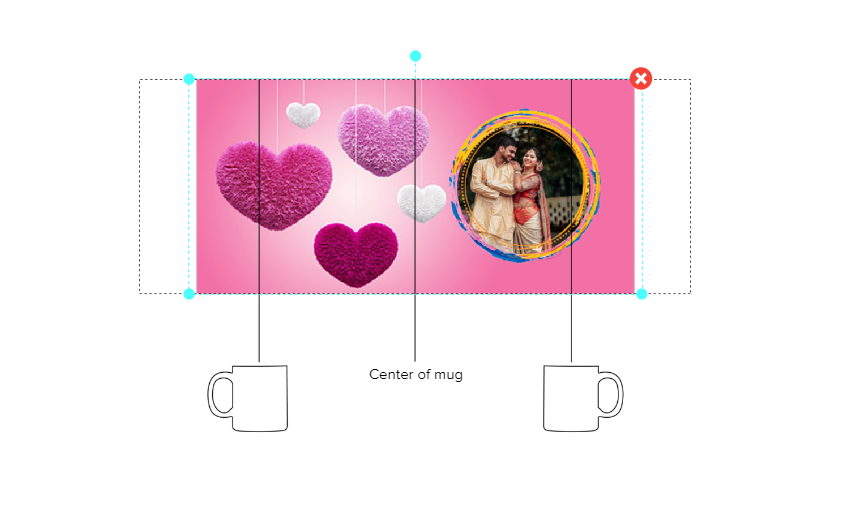 Customized Coffee Mug - Add Your Own Photo - Soft Heart Pattern