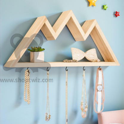 ShopTwiz Wooden House Wall Pot Stand for Decoration