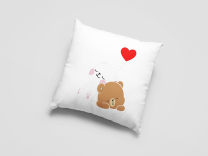 Mocha Bear Printed Cushion