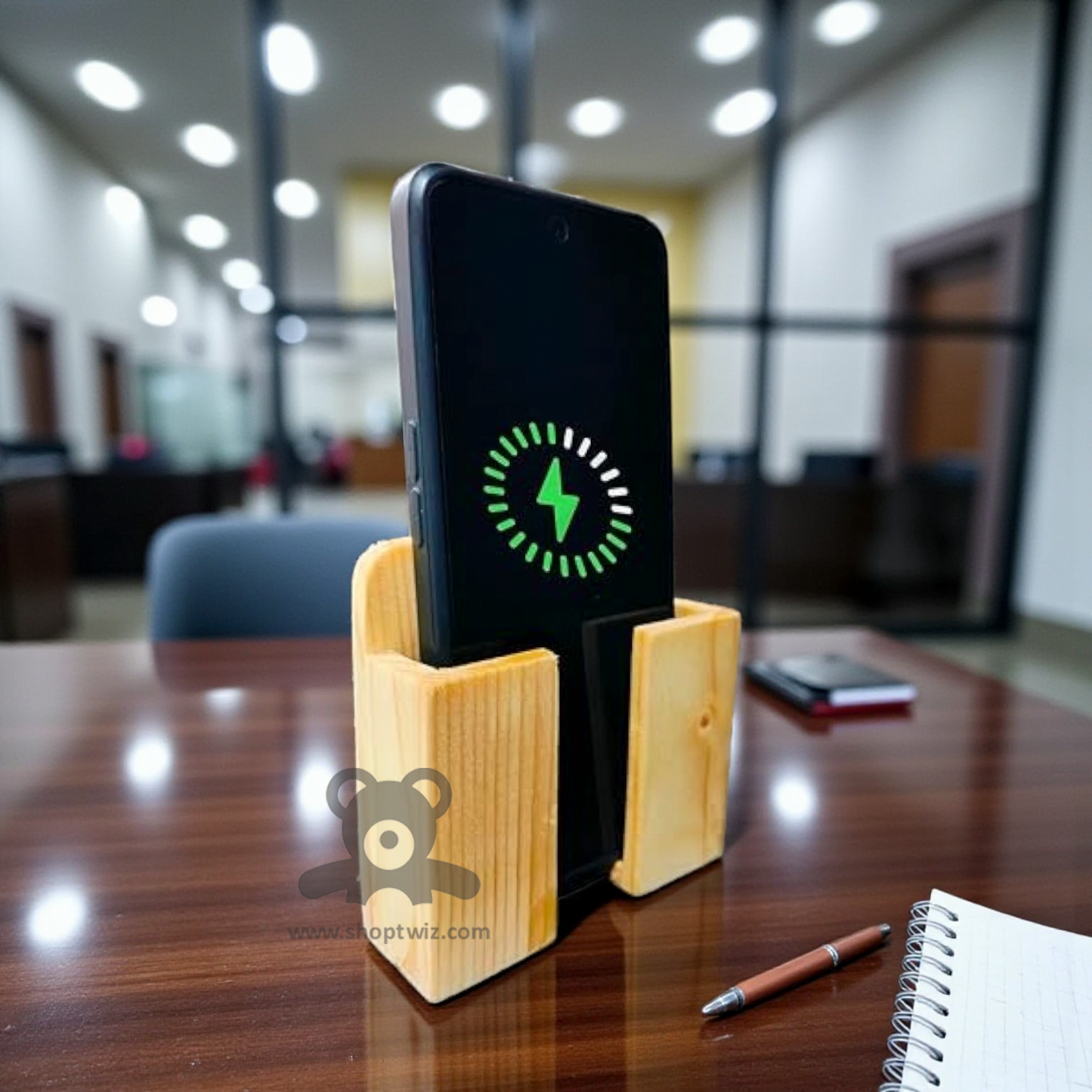 ShopTwiz Wooden Mobile Stand – Stylish Corporate Gift & Desk Organizer