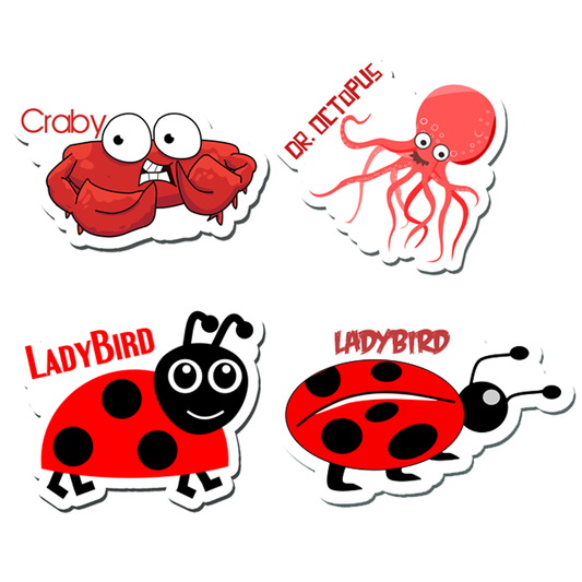ShopTwiz Lady Bird Baby/Kids Learning Fridge Magnet and Door Magnets (Set of 5 Magnets)