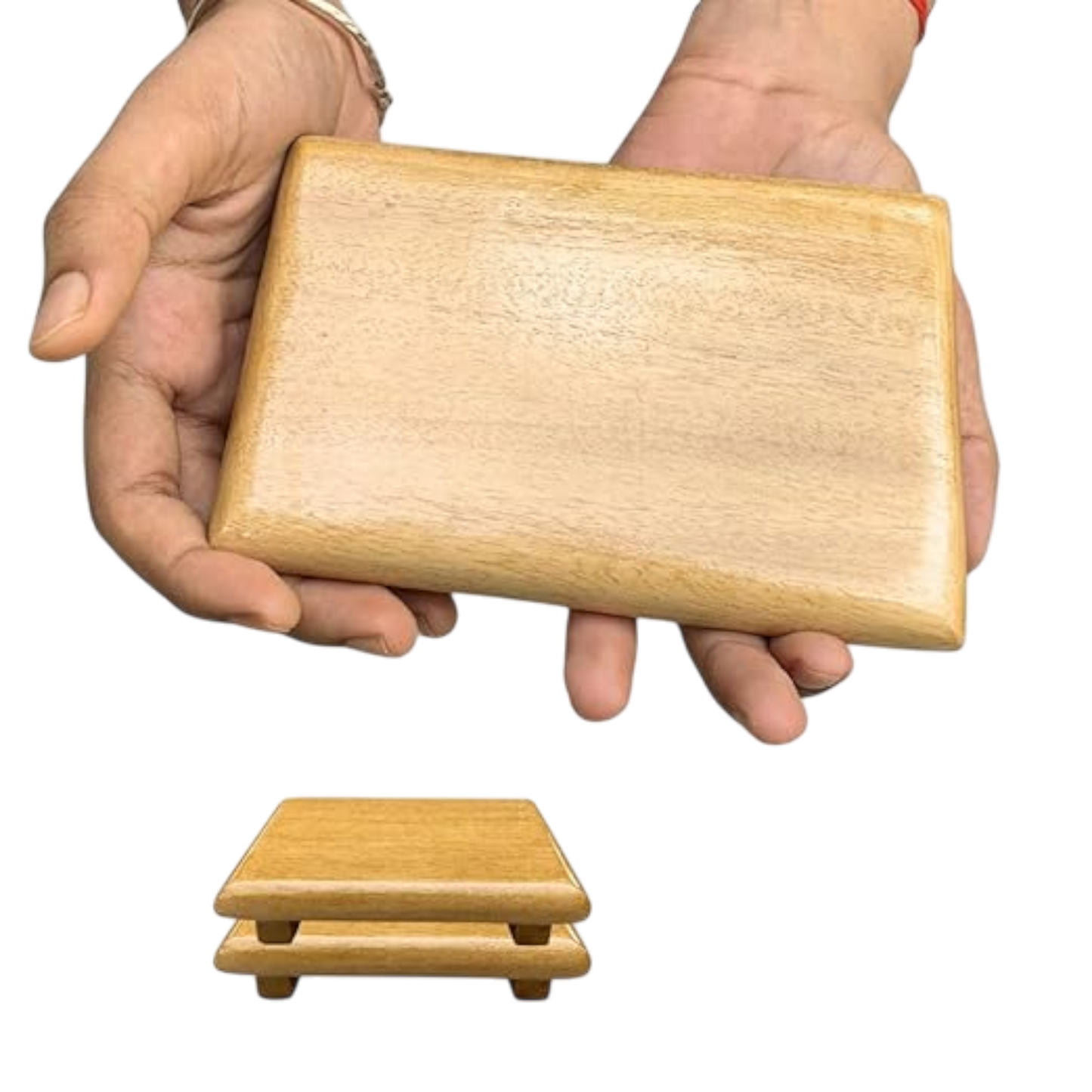 ShopTwiz Wooden Chowki for Puja Pack 2 Veri Small