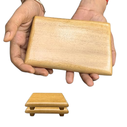 ShopTwiz Wooden Chowki for Puja Pack 2 Veri Small