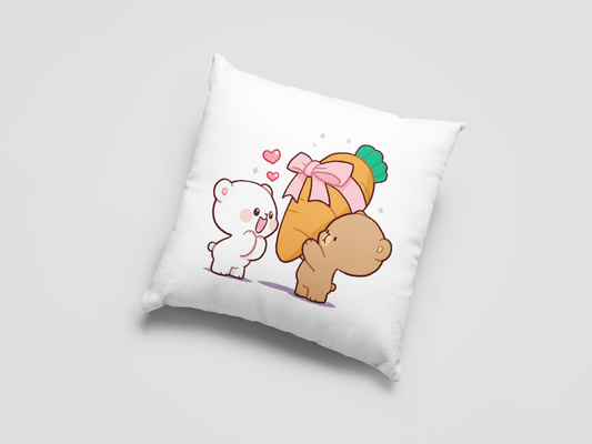 Mocha Bear Printed Cushion