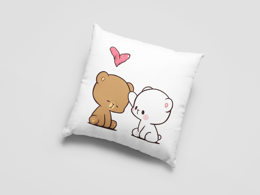 Mocha Bear Printed Cushion