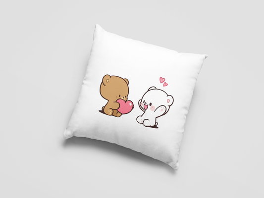 Mocha Bear Printed Cushion