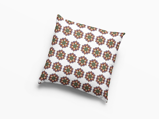 Printed Ethnic Cushion Cover with Filler Included ( 12 inch x 12 inch )