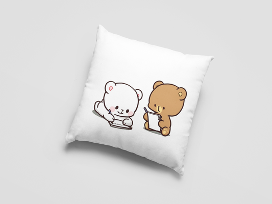 Mocha Bear Printed Cushion