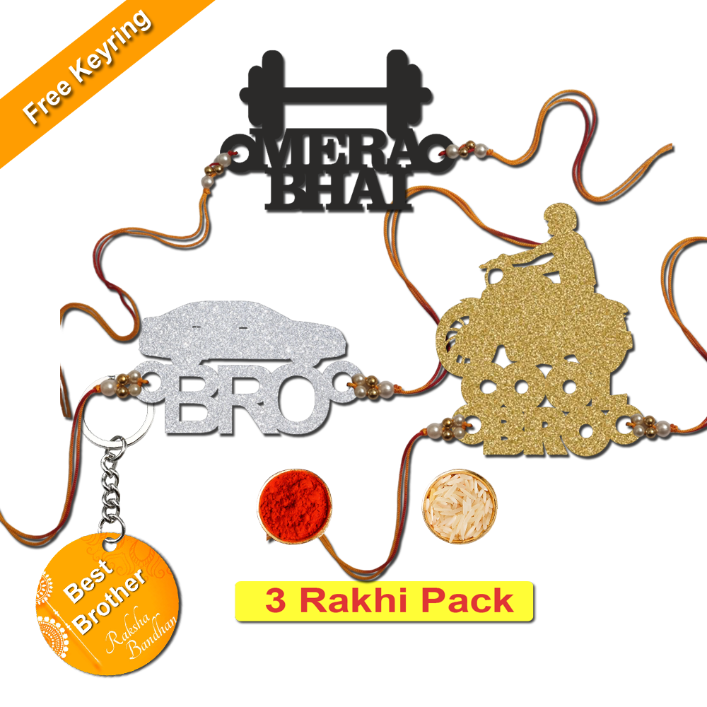 Combo Rakhi Set with Free Keychain for Rakshabandhan (Bro )