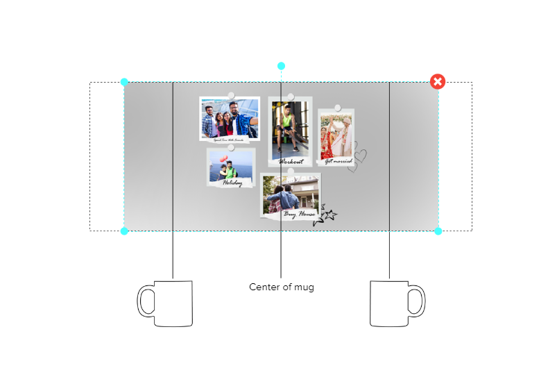 Customized Coffee Mug - Add Your Own Photo -5 Photo Frame Pattern