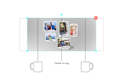 Customized Coffee Mug - Add Your Own Photo -5 Photo Frame Pattern