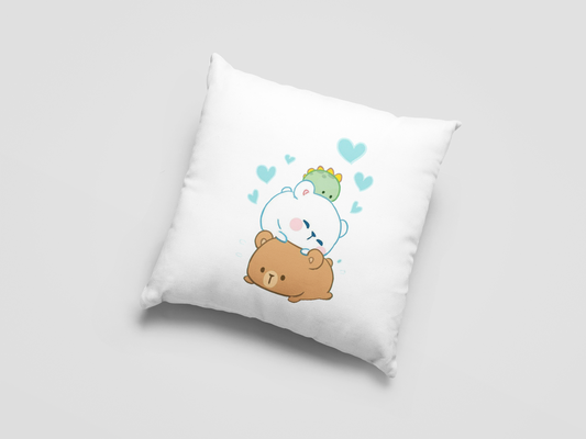 Mocha Bear Printed Cushion