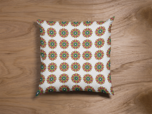 Printed Ethnic Cushion Cover with Filler Included ( 12 inch x 12 inch )