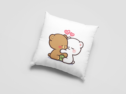 Mocha Bear Printed Cushion