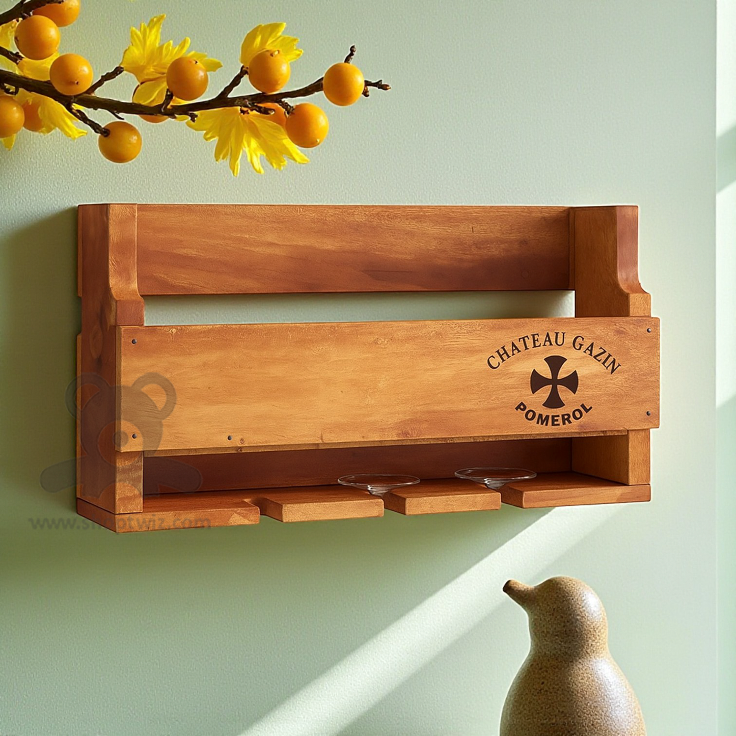 ShopTwiz Customized Wooden Wine Rack – Personalize with Logo or Name | Elegant Corporate Gift