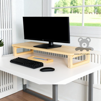 ShopTwiz Wooden PC and Laptop Stand