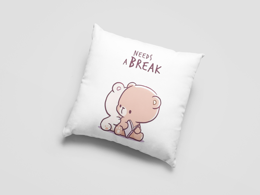 Mocha Bear Printed Cushion