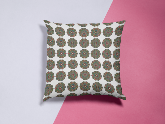 Printed Ethnic Cushion Cover with Filler Included ( 12 inch x 12 inch )