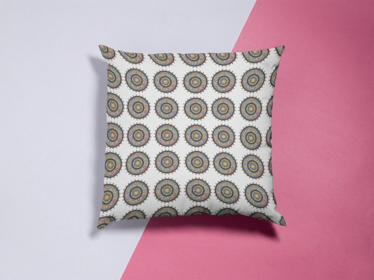 Printed Ethnic Cushion Cover with Filler Included ( 12 inch x 12 inch )