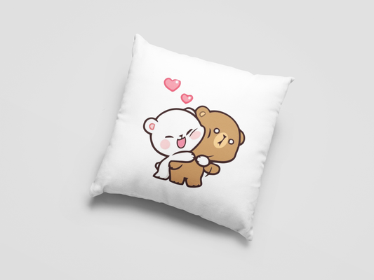 Mocha Bear Printed Cushion