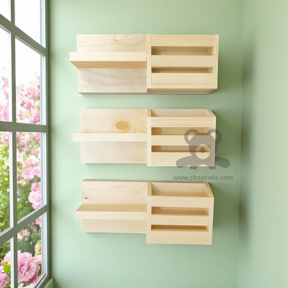 ShopTwiz Wooden 3-Set Wall Stand for Kitchen