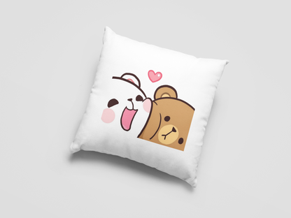 Mocha Bear Printed Cushion