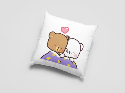 Mocha Bear Printed Cushion