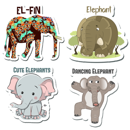 ShopTwiz Elephant Baby/Kids Learning Fridge Magnet and Door Magnets (Set of 4 Magnets)