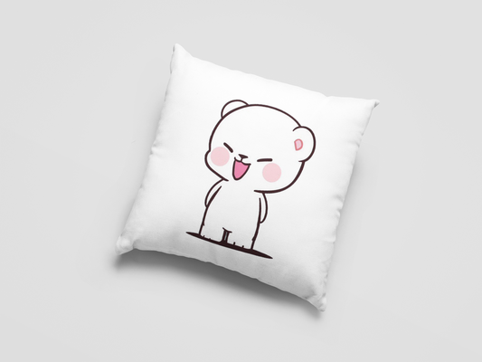 Mocha Bear Printed Cushion