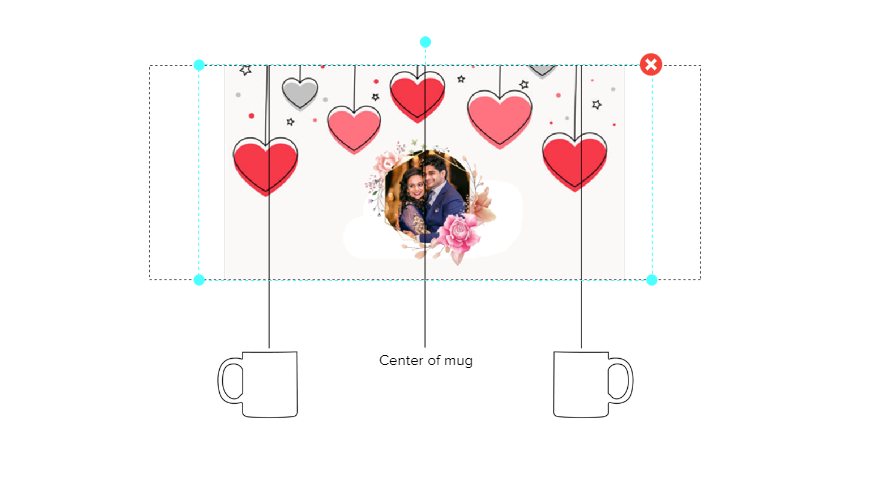 Customized Coffee Mug - Add Your Own Photo -White And Red Heart