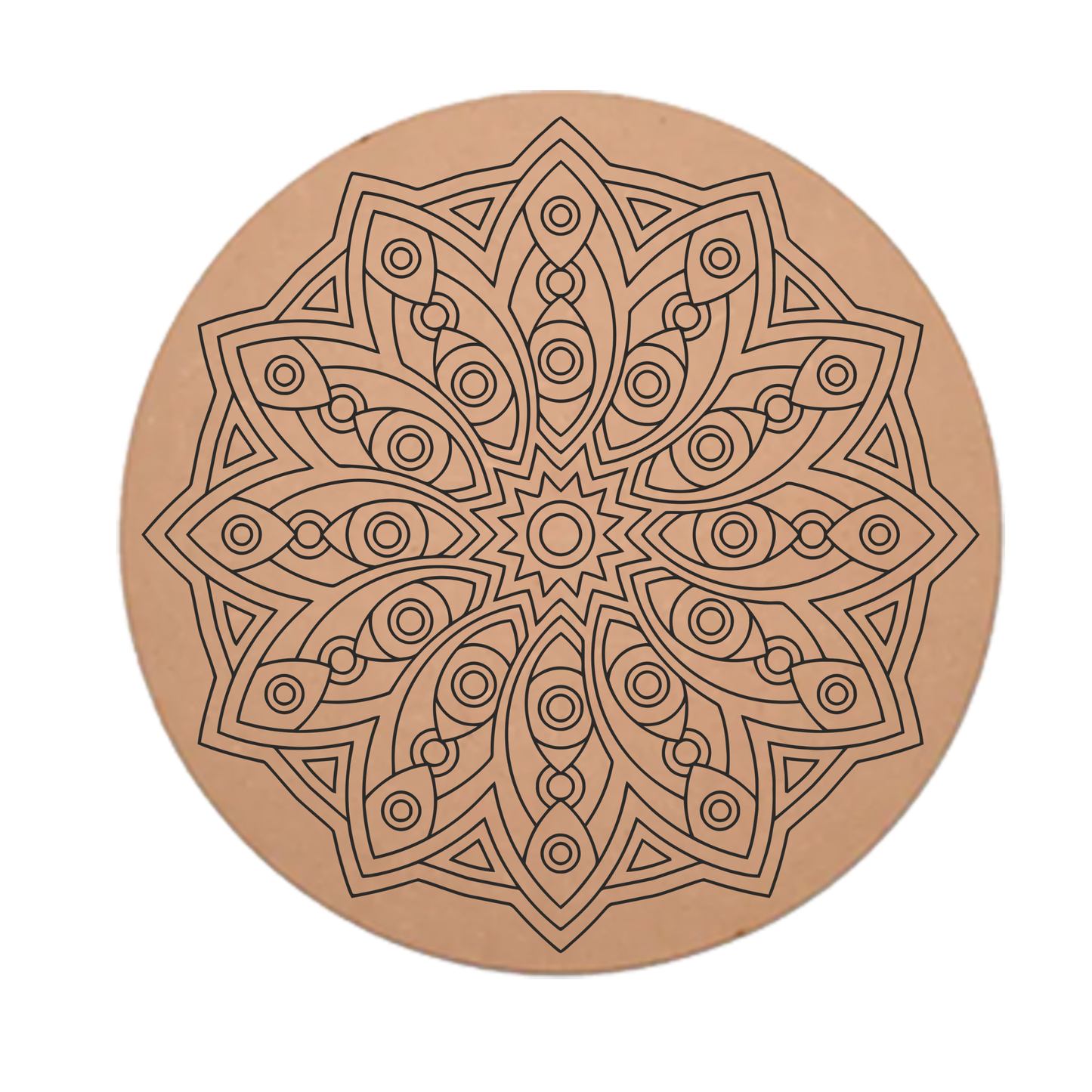 MDF Pre Marked Round Design Art Beautiful Cutout