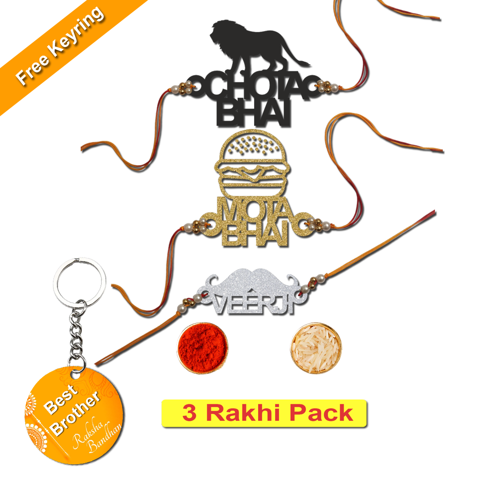 Combo Rakhi Set with Free Keychain for Rakshabandhan (Veer Ji )