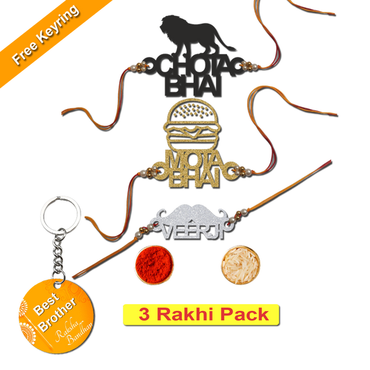 Combo Rakhi Set with Free Keychain for Rakshabandhan (Veer Ji )