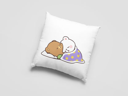 Mocha Bear Printed Cushion