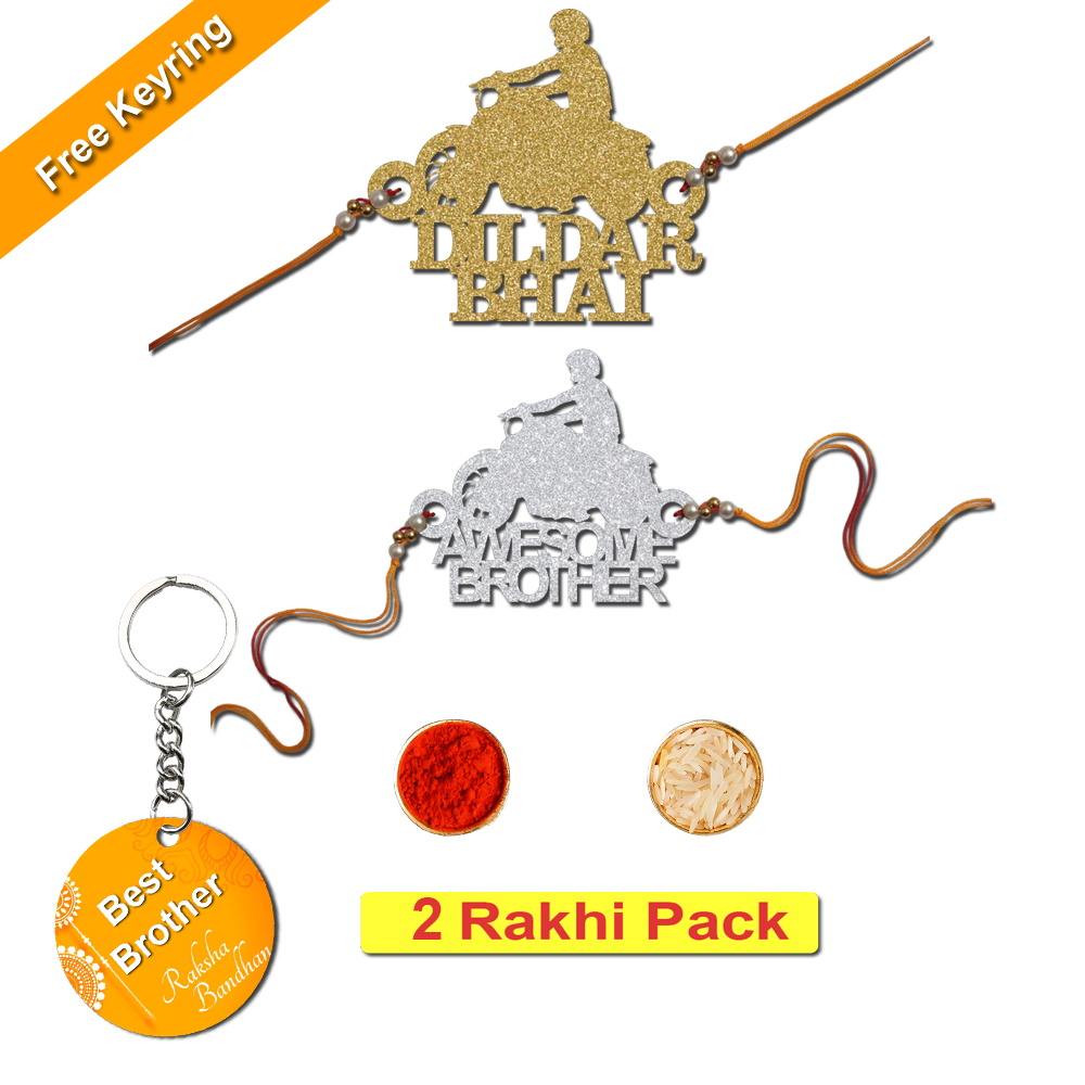 Combo Rakhi Set with Free Keychain for Rakshabandhan (Dildar Bro)