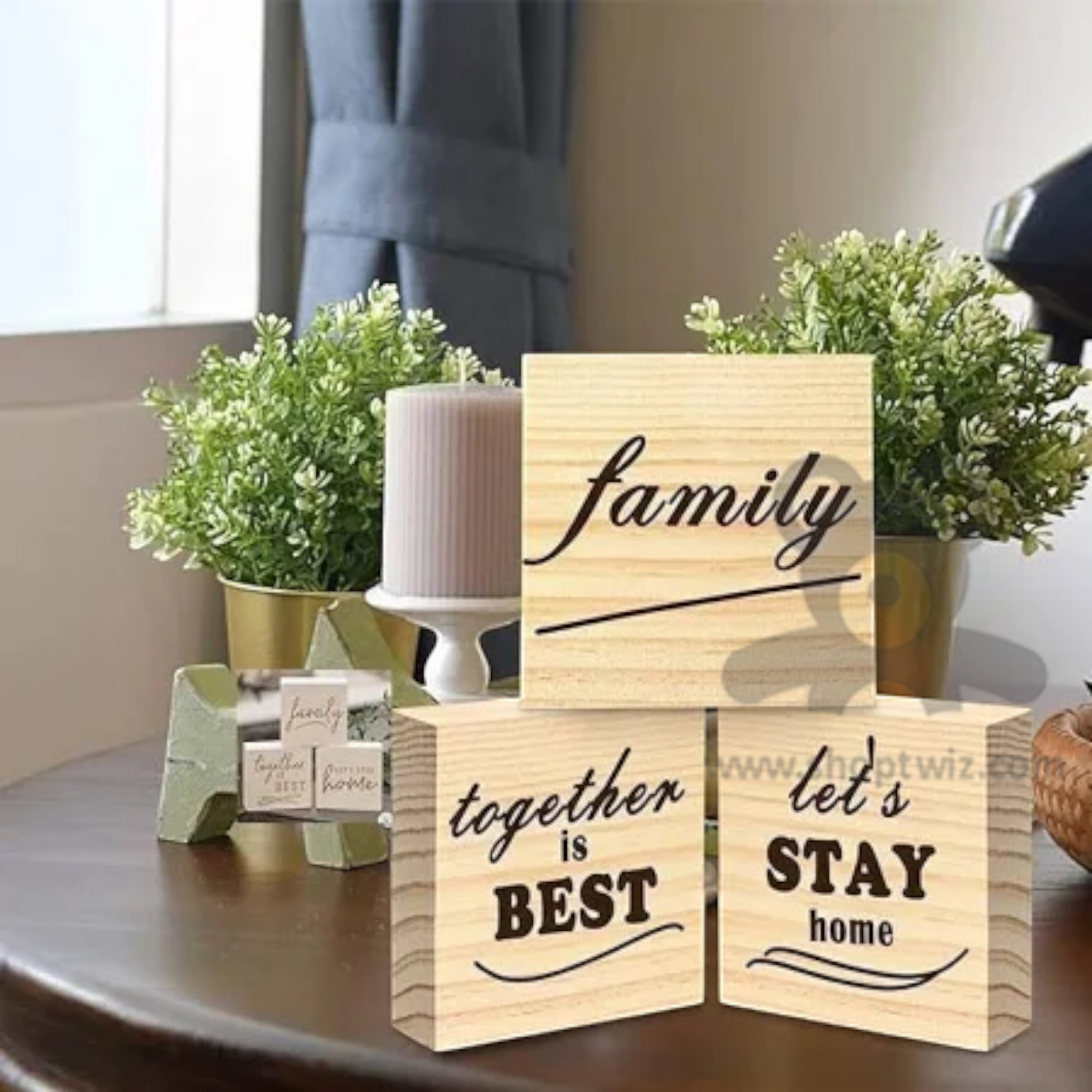 ShopTwiz Wooden Wood Blocks for Crafts, Pine Wood Board