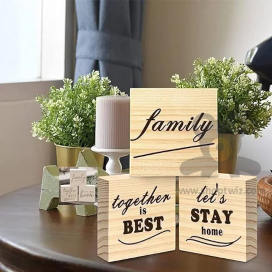 ShopTwiz Wooden Wood Blocks for Crafts, Pine Wood Board