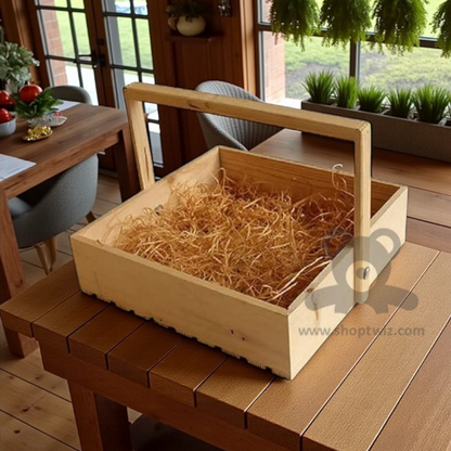 ShopTwiz Wooden Square Tray with Handle