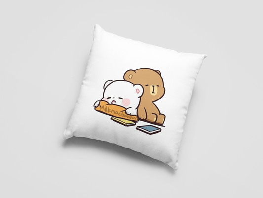 Mocha Bear Printed Cushion