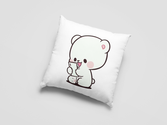 Mocha Bear Printed Cushion