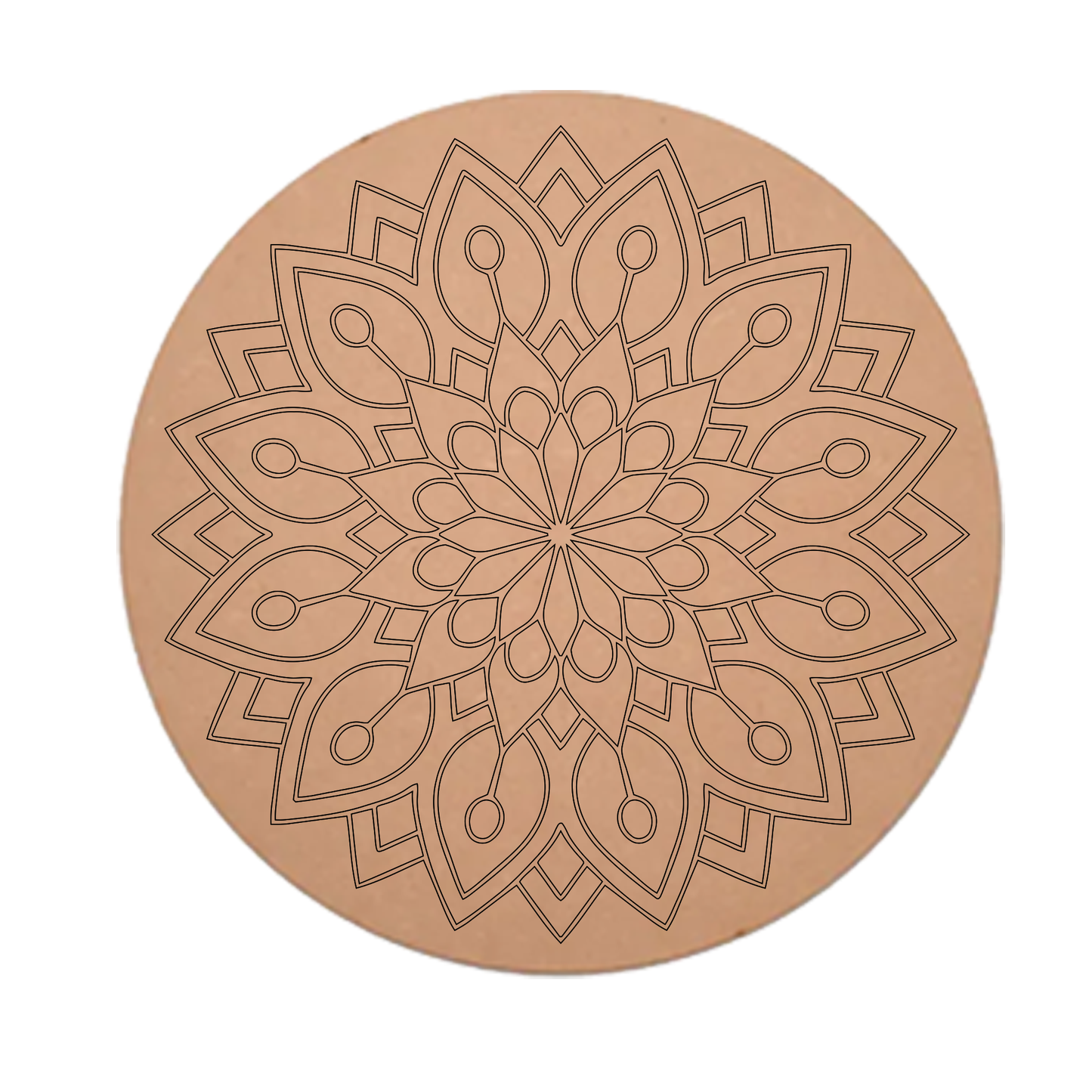 MDF Pre Marked Round Design Art Awesome Cutout