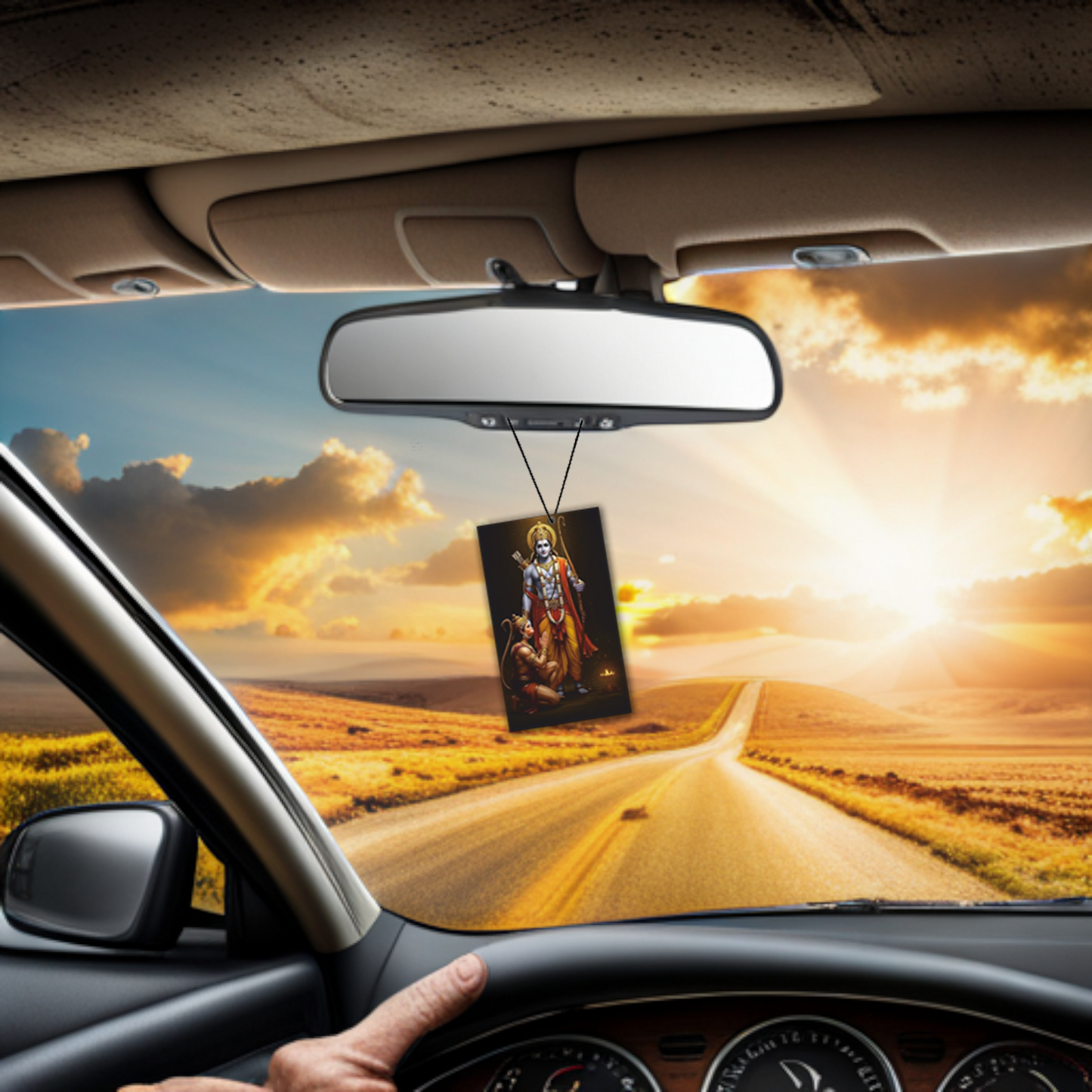 ShopTwiz Ram Ji Sacred Nameplate Car Hanging Decorative