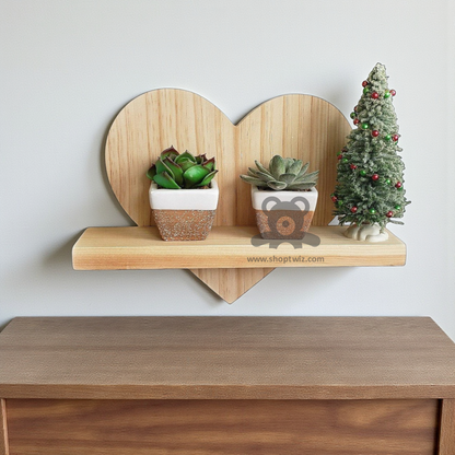 ShopTwiz Wooden Heart Style Pot Stand for House