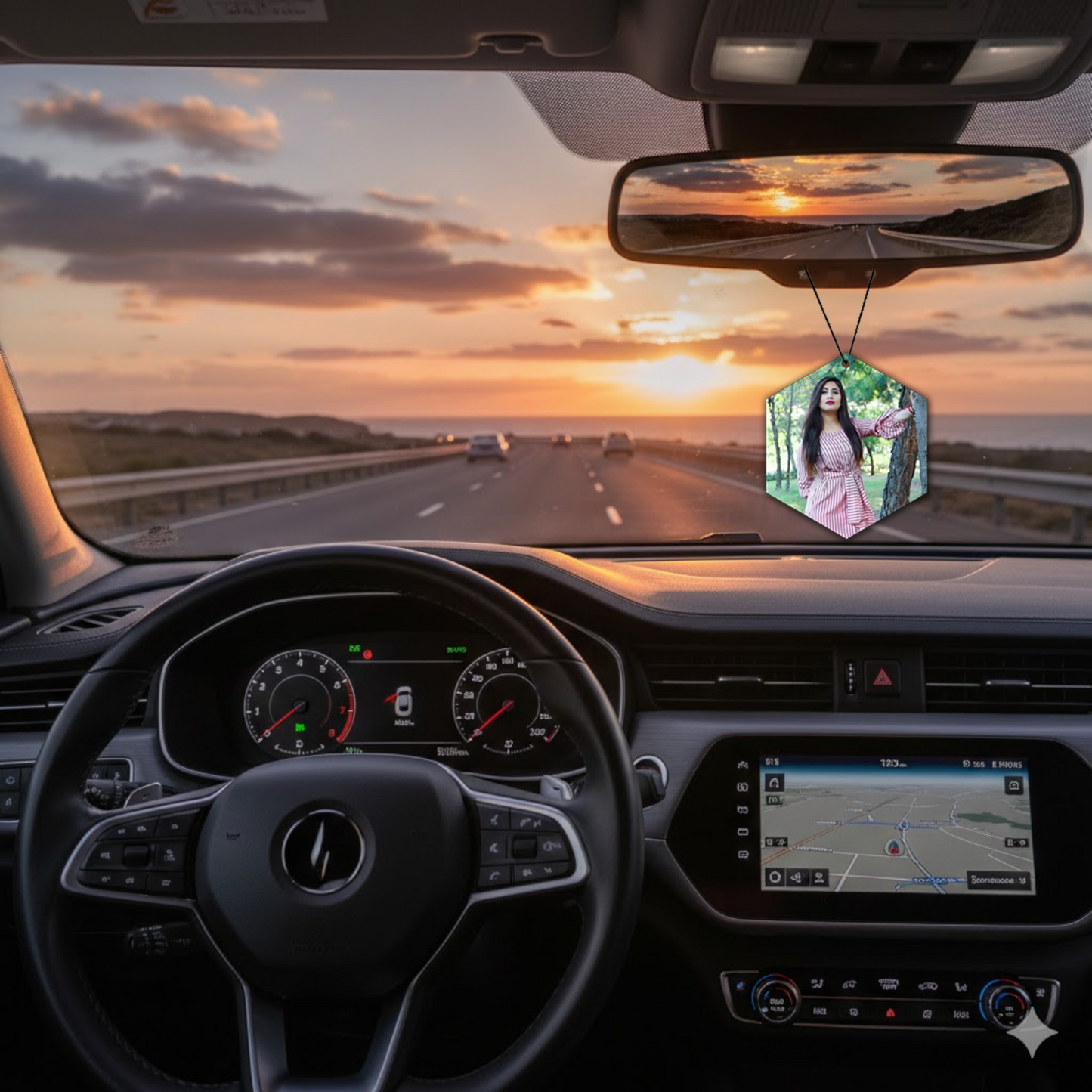 ShopTwiz Hexagon Sacred Geometry Car Hanging Decorative