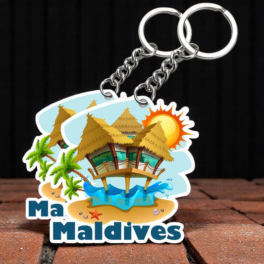 Maldives best city   Key chain ( Set of 2 )