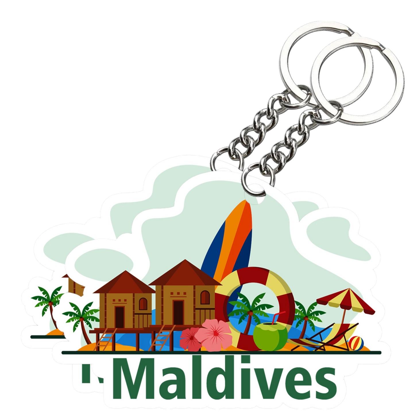 Beautiful Maldives   Key chain ( Set of 2 )
