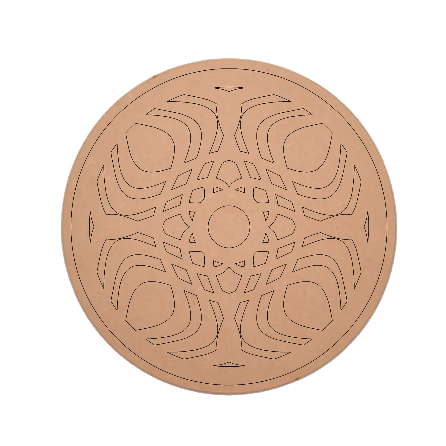 MDF Pre Marked Lovely Design Round Art Cutout