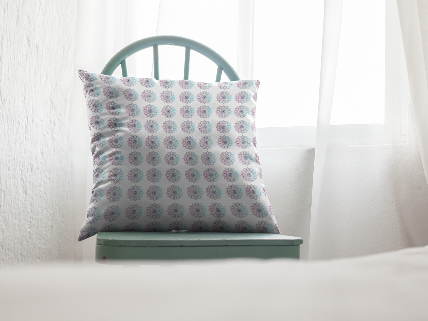 Printed Ethnic Cushion Cover with Filler Included ( 12 inch x 12 inch )