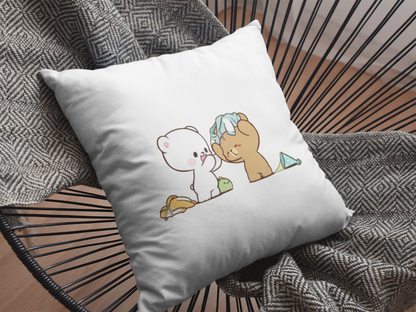 Mocha Bear Printed Cushion